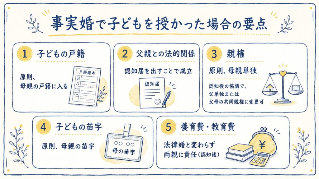 事実婚で子どもを授かった場合の要点