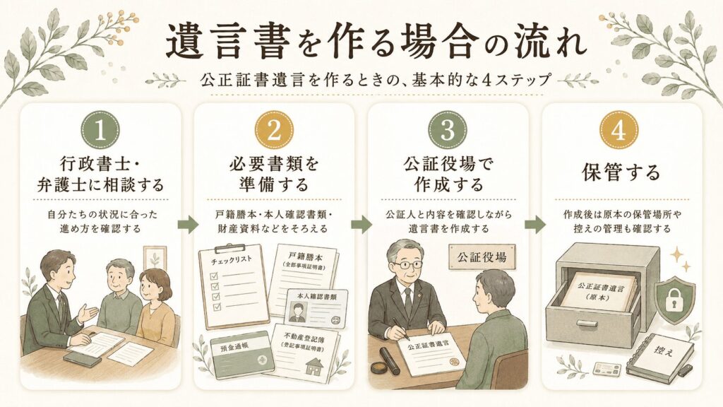 遺言書を作る場合の流れ
